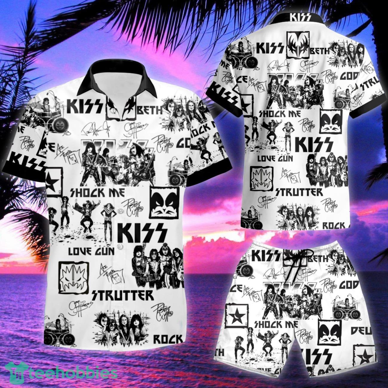 Kiss Rock Band All Over Printed Hawaiian Shirt & Short Product Photo 2