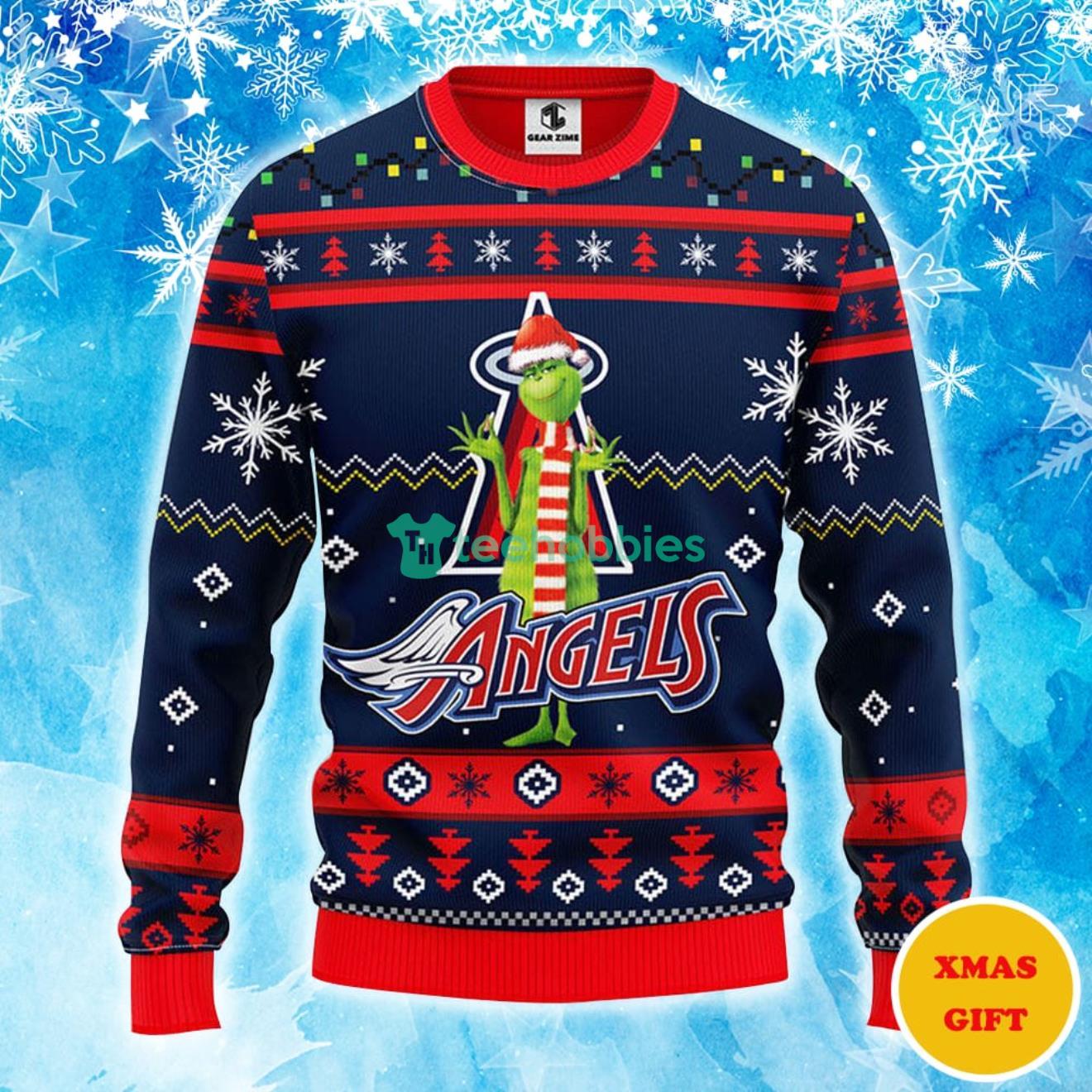 Los Angeles Angels Funny Grinch Christmas AOP Sweater Product Photo 1