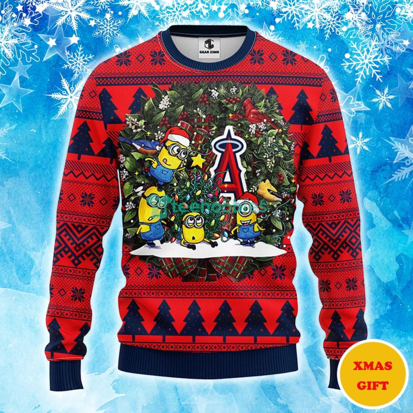 Los Angeles Angels Minion Christmas AOP Sweater Product Photo 1
