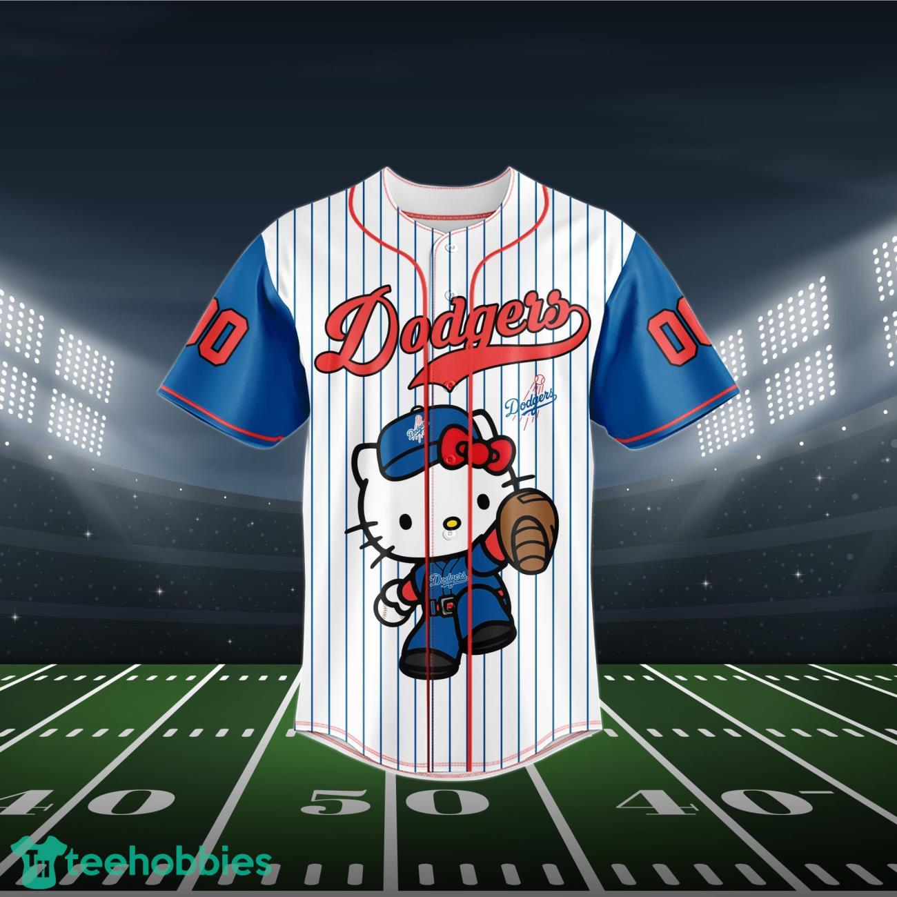 Los Angeles Dodgers Baseball Jersey MLB Hello Kitty Custom Name & Number Product Photo 2