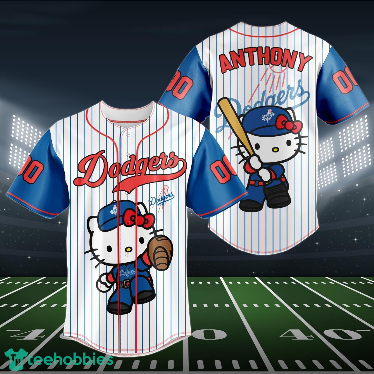 Los Angeles Dodgers Baseball Jersey MLB Hello Kitty Custom Name & Number Product Photo 1