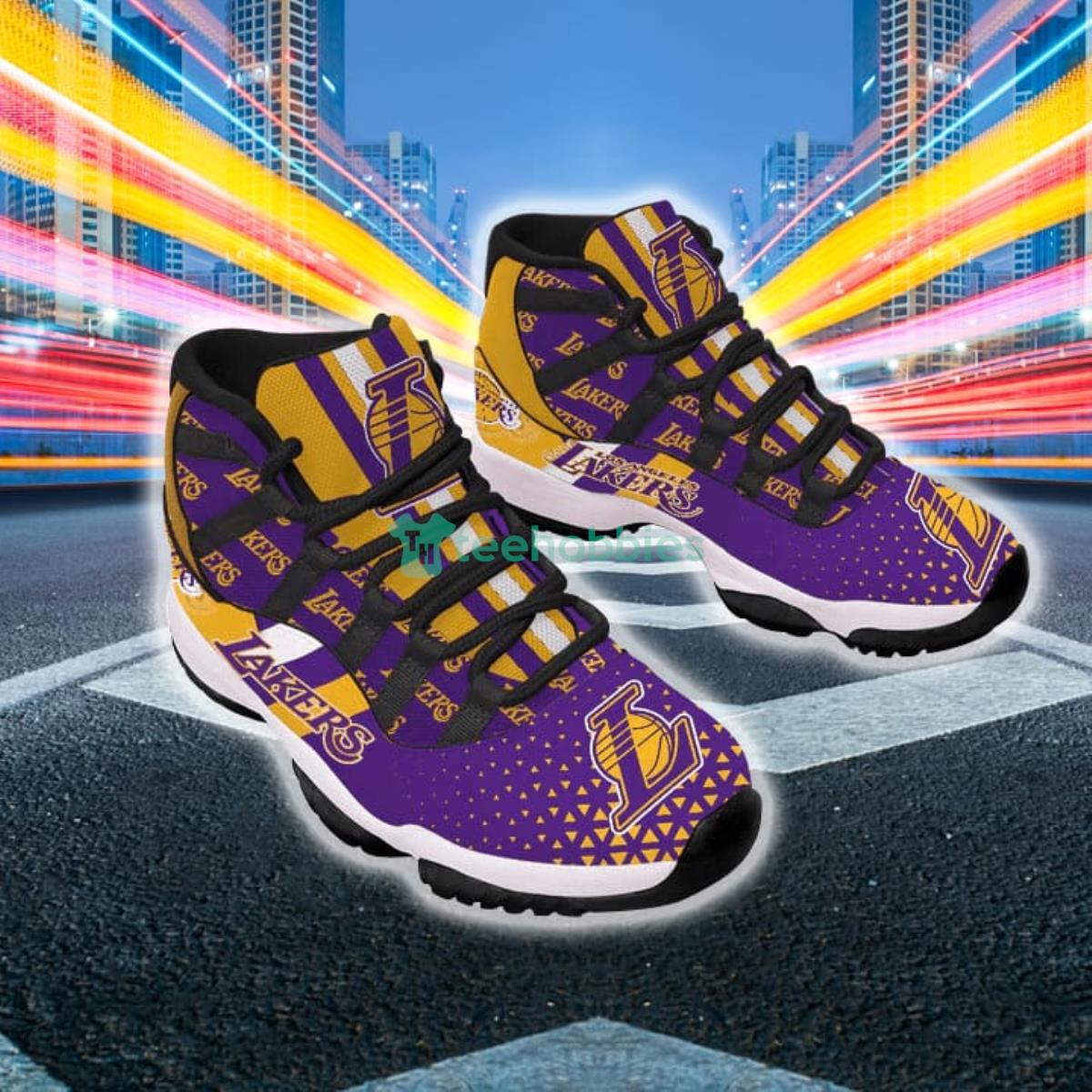 Los Angeles Lakers NBA Impressive Design Air Jordan 11 Shoes Product Photo 2