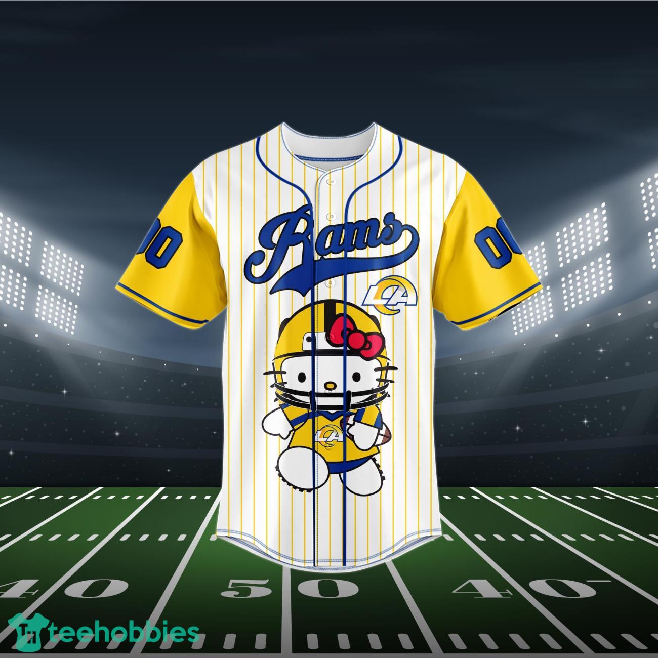 Los Angeles Rams Baseball Jersey NFL Hello Kitty Custom Name & Number Product Photo 2