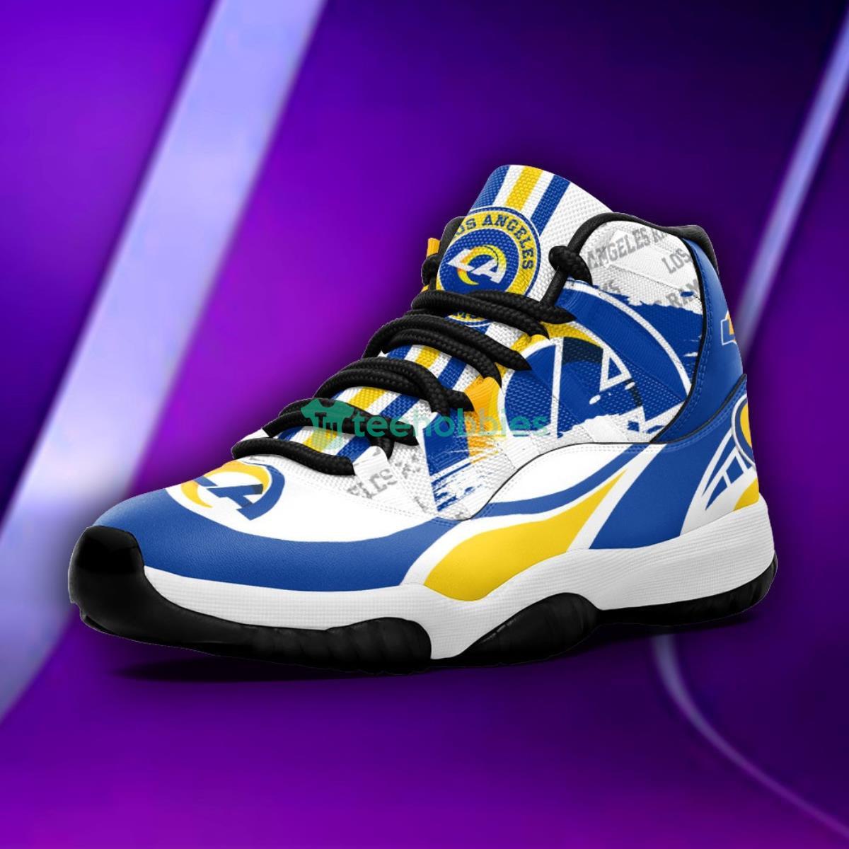 Los Angeles Rams Blue & Gray Impressive Design Air Jordan 11 Shoes Product Photo 2