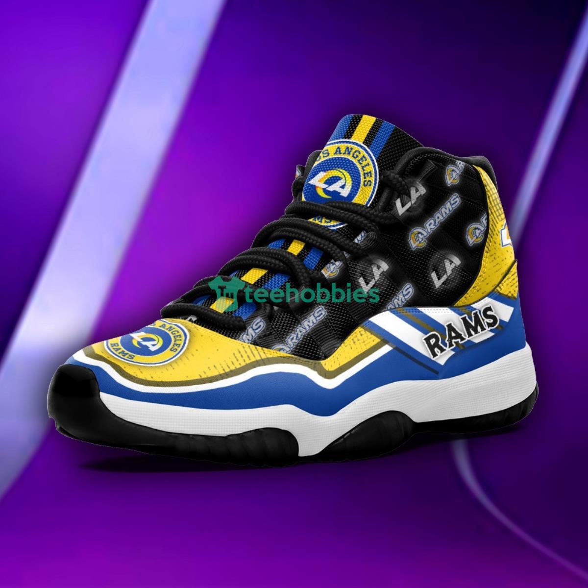 Los Angeles Rams Stripes Pattern Impressive Design Air Jordan 11 Shoes Product Photo 2