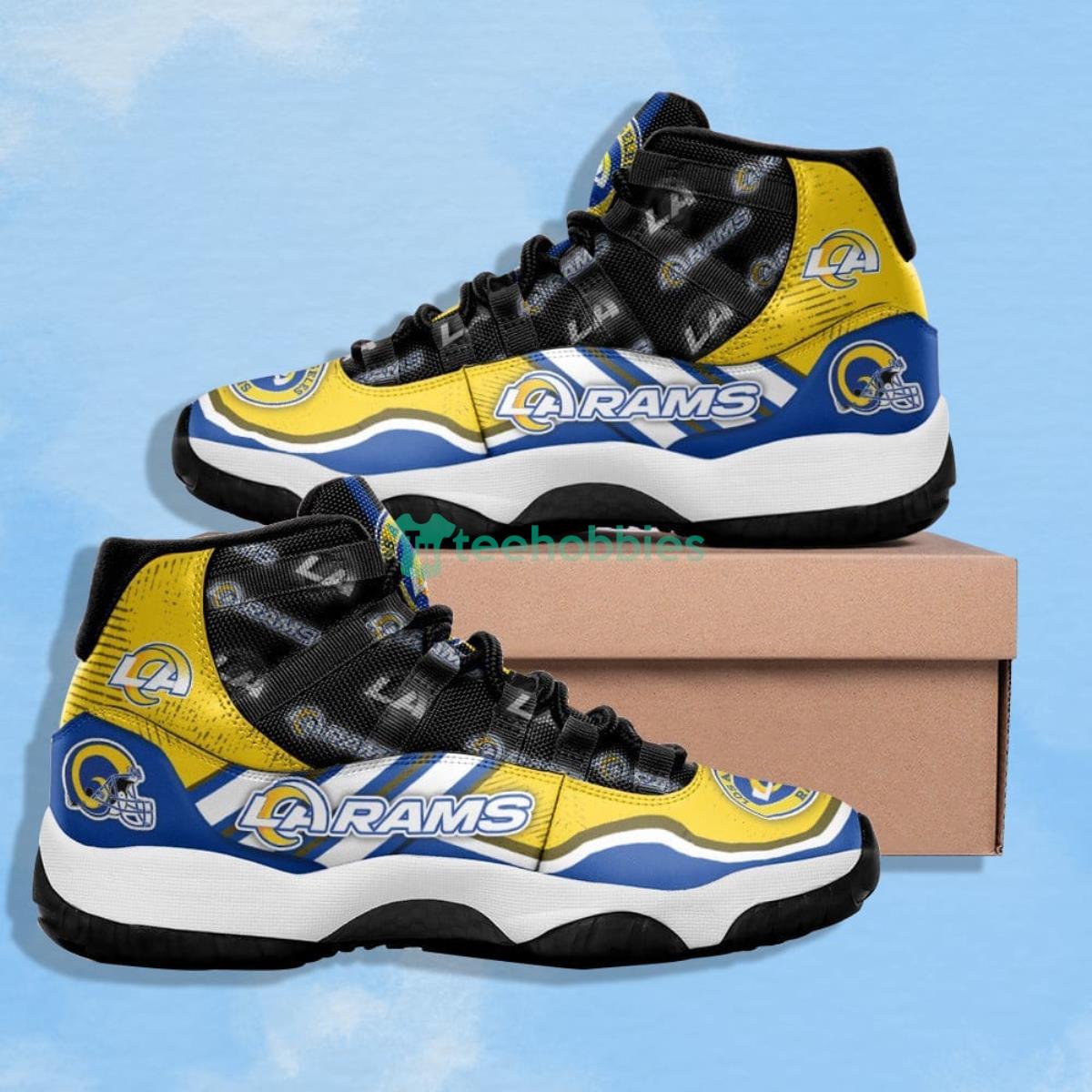 Los Angeles Rams Stripes Pattern Impressive Design Air Jordan 11 Shoes Product Photo 1