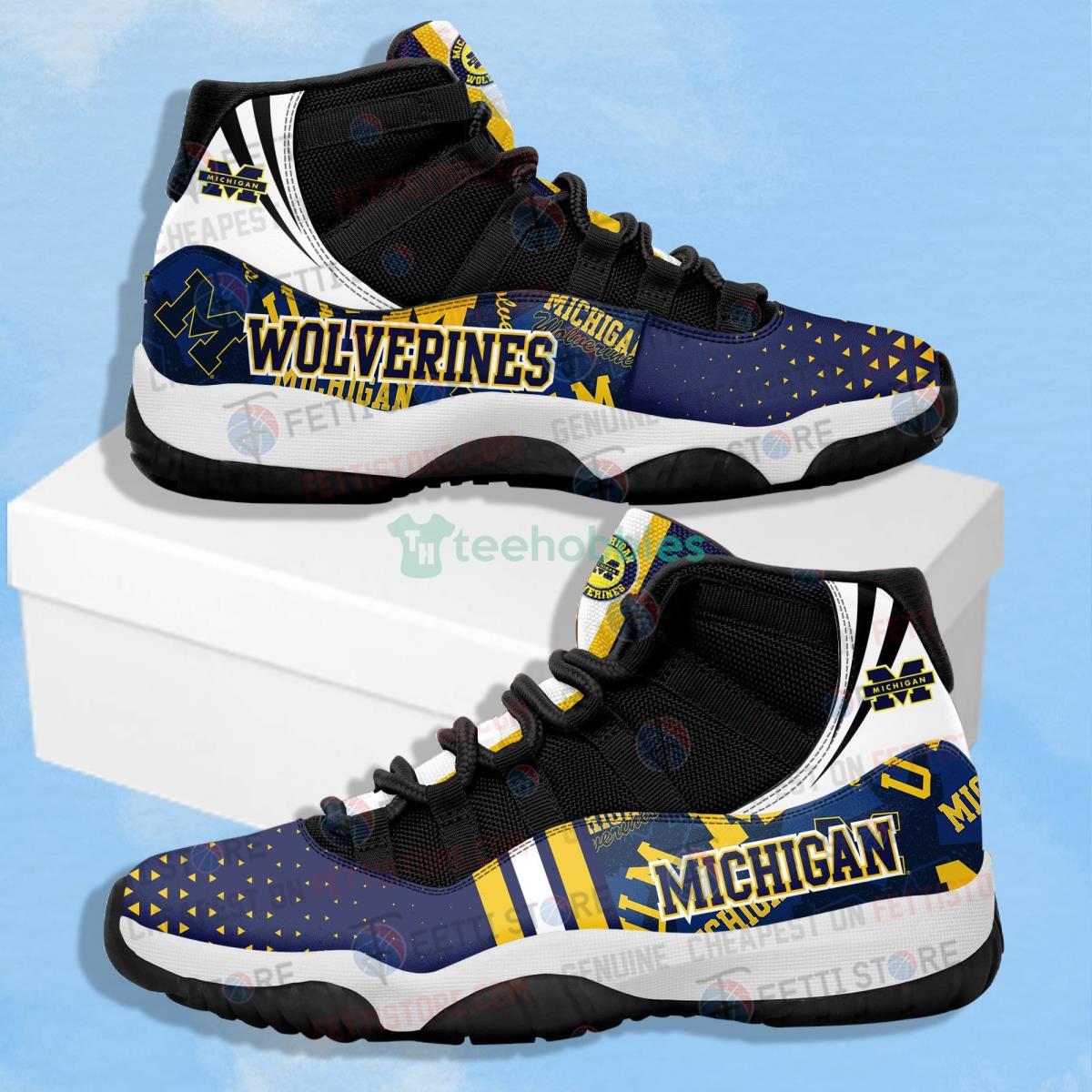 Michigan Wolverines Cool Pattern Print Impressive Design Air Jordan 11 Shoes Product Photo 1