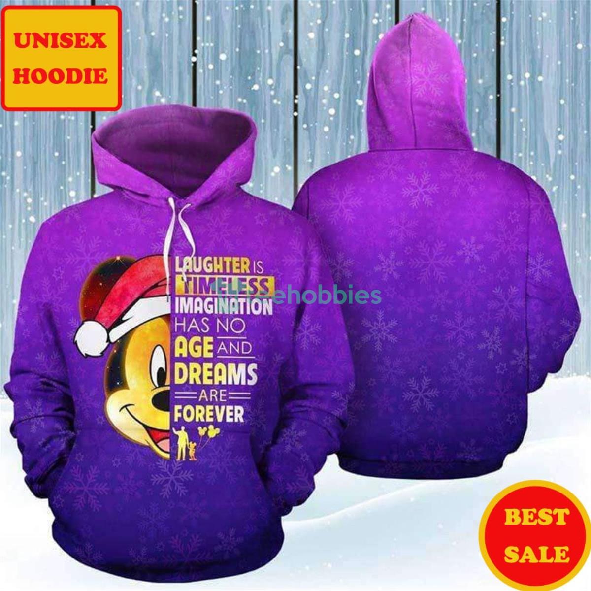 Mickey Mouse Face Purple 3D Printed Hoodie Product Photo 1