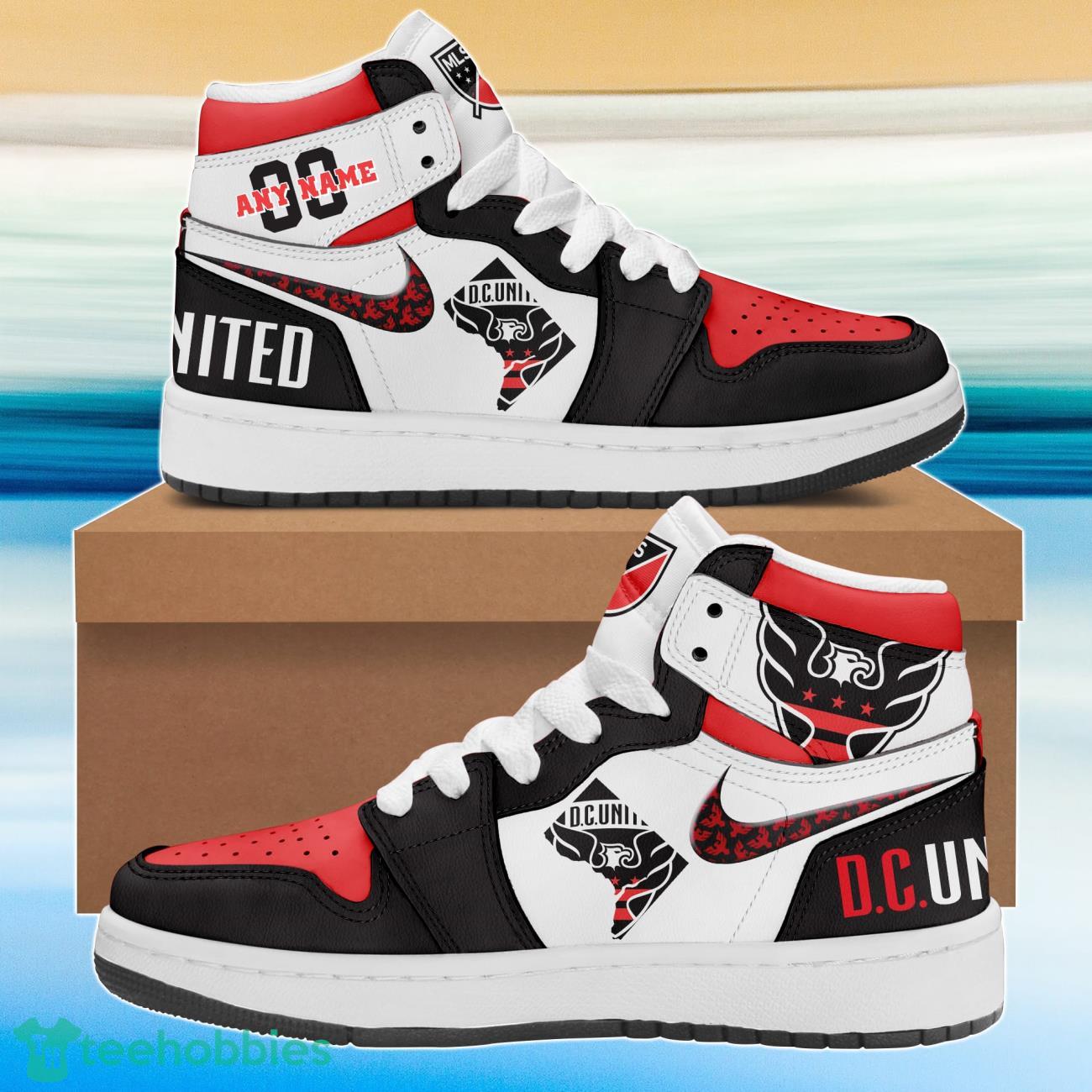 MLS DC United City Sneaker Air Jordan Hightop Shoes Custom Name & Number Product Photo 1
