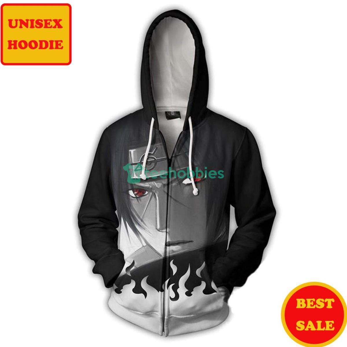 Naruto Shippuden Itachi All Over Printes Zip Up 3D Hoodie Product Photo 2