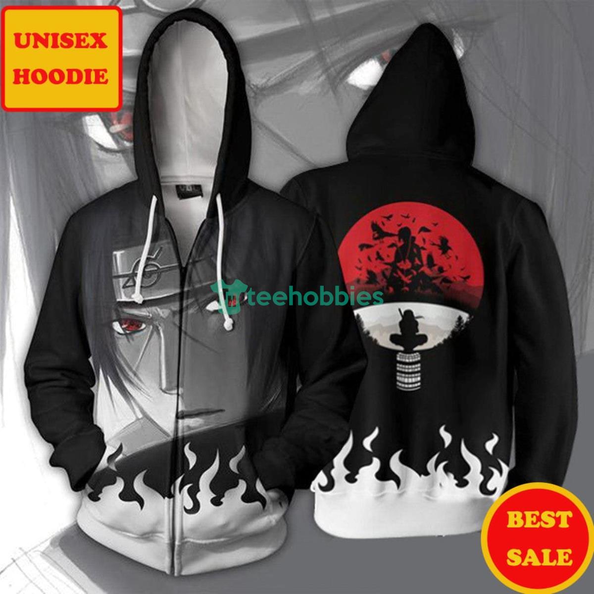 Naruto Shippuden Itachi All Over Printes Zip Up 3D Hoodie Product Photo 1