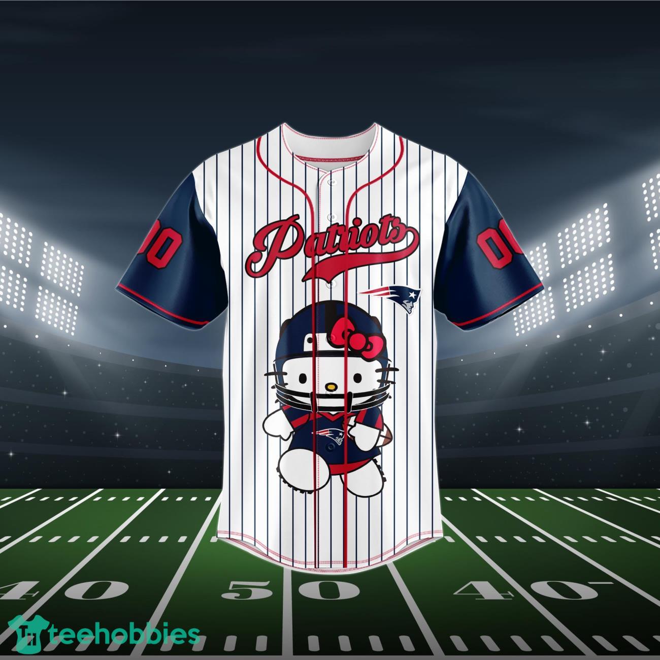 New England Patriots Baseball Jersey NFL Hello Kitty Custom Name & Number Product Photo 2