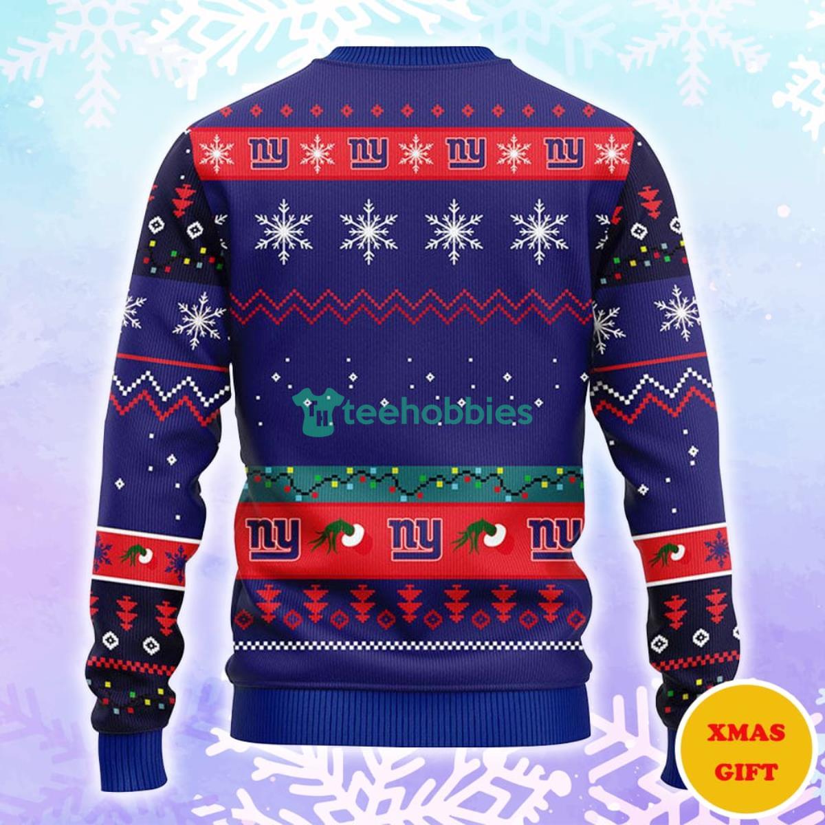 New York Giants 12 Grinch Xmas Day Christmas AOP Sweater Product Photo 2