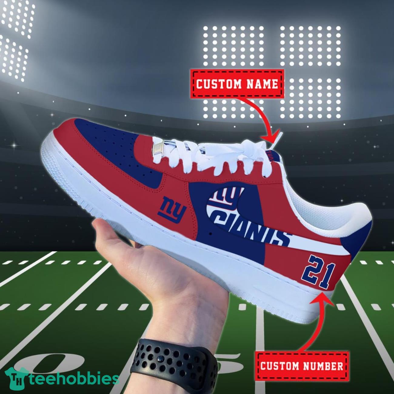 New York Giants NFL Personalized Air Force Shoes Custom Name Product Photo 1