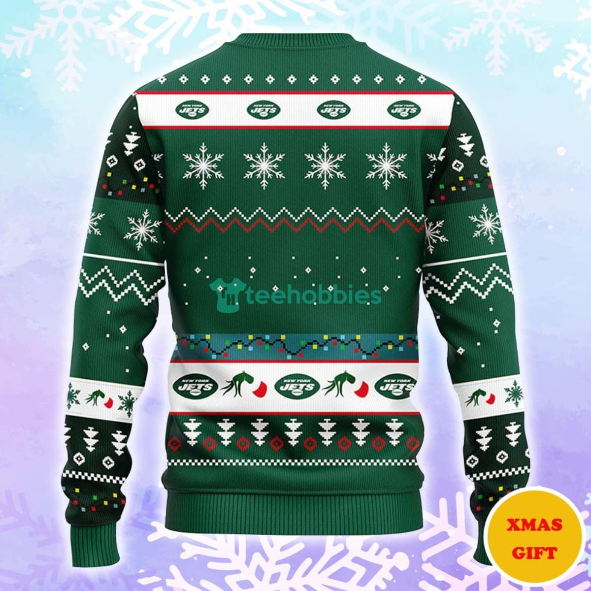 New York Jets 12 Grinch Xmas Day Christmas AOP Sweater Product Photo 2