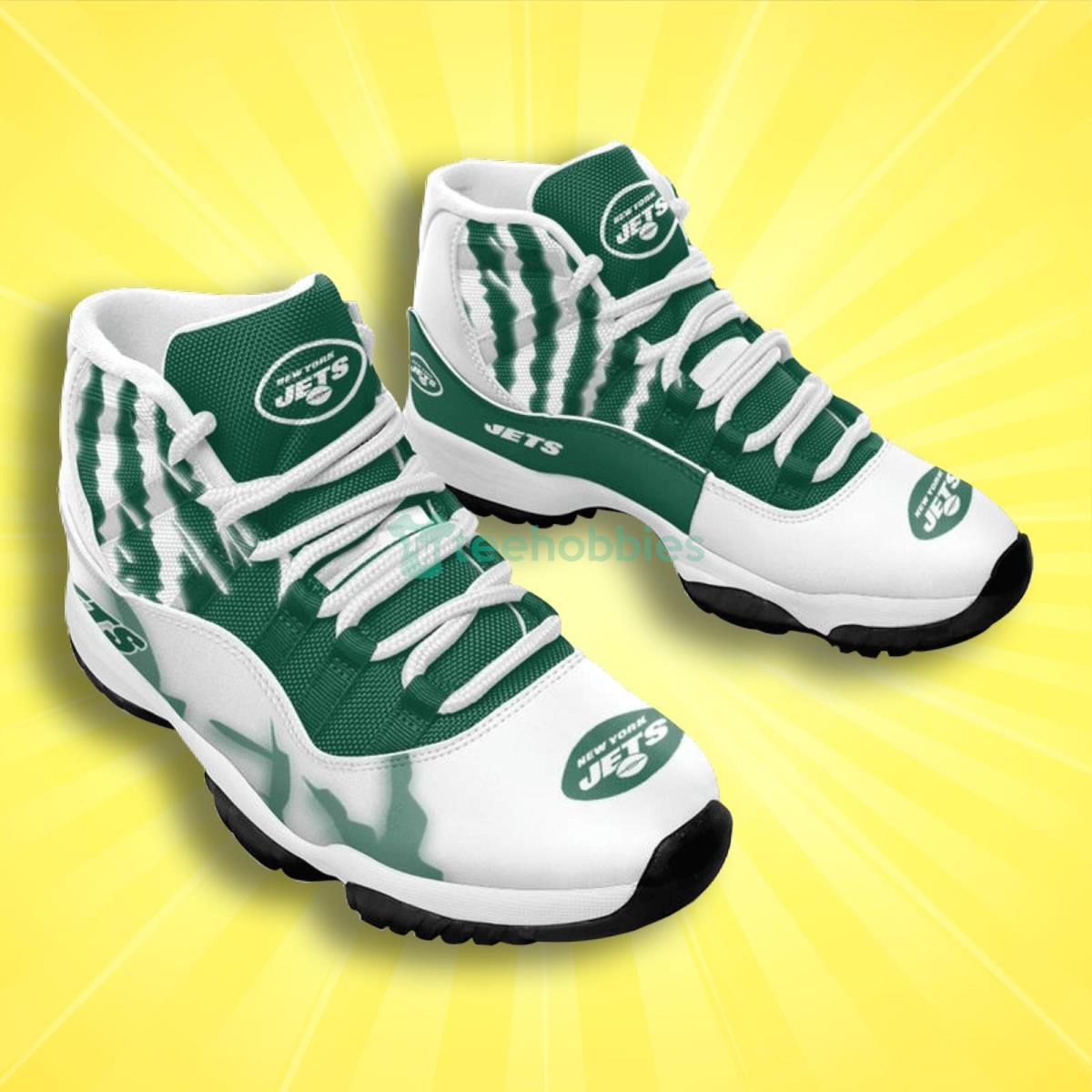 New York Jets Scratch Pattern Impressive Design Air Jordan 11 Shoes Product Photo 1