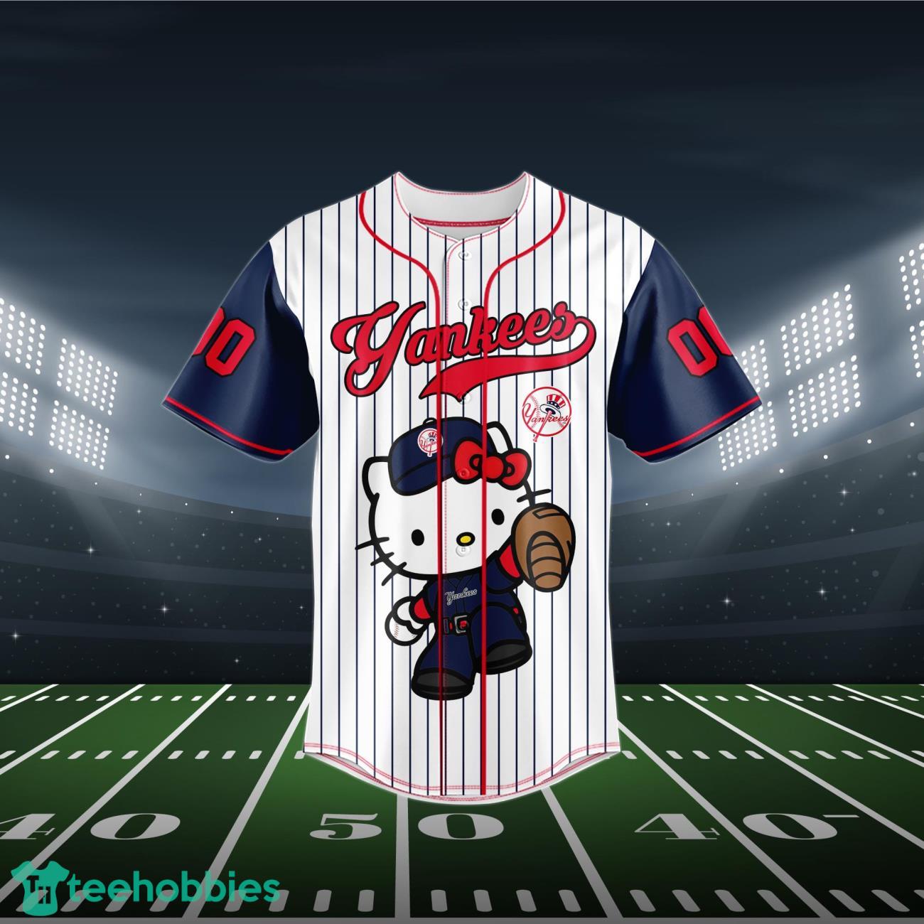 New York Yankees Baseball Jersey MLB Hello Kitty Custom Name & Number Product Photo 2