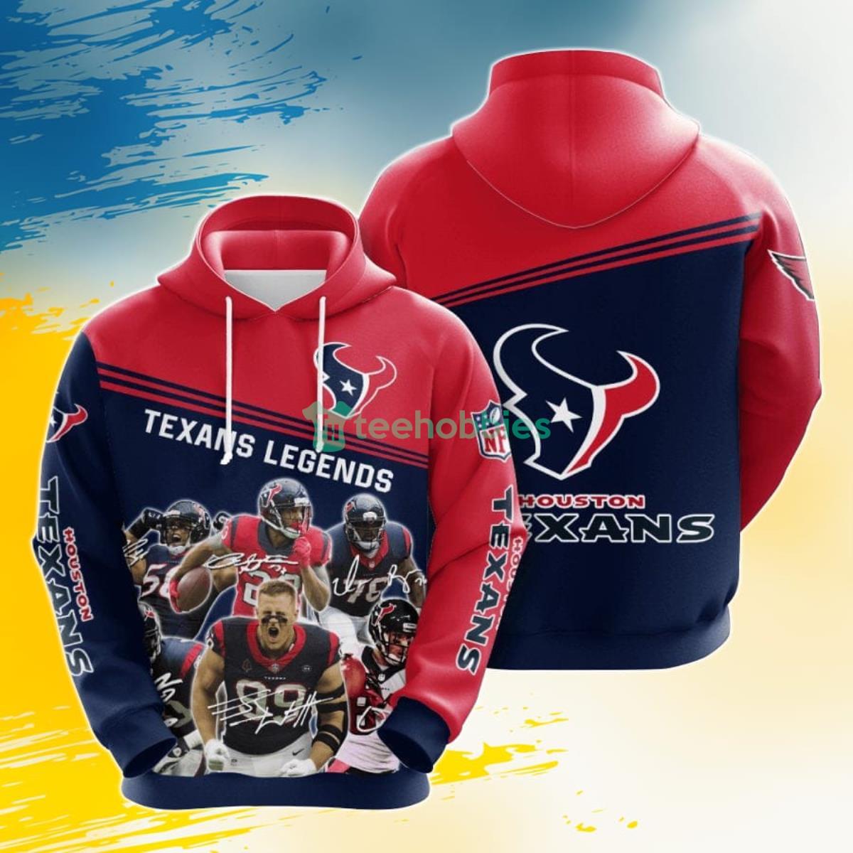 NFL Houston Texans Legends 3D Pullover Hoodie For Fans Product Photo 1