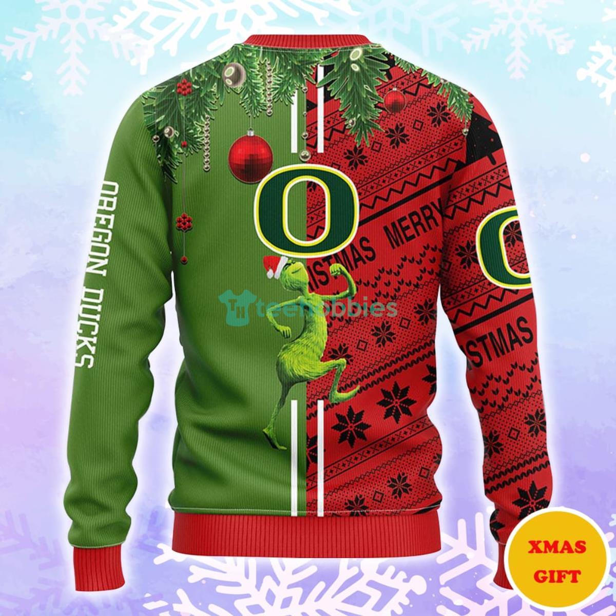 Oregon Ducks Grinch & Scooby-doo Christmas AOP Sweater Product Photo 2
