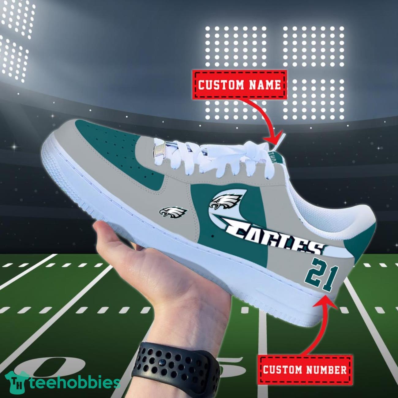 Philadelphia Eagles NFL Personalized Air Force Shoes Custom Name Product Photo 1