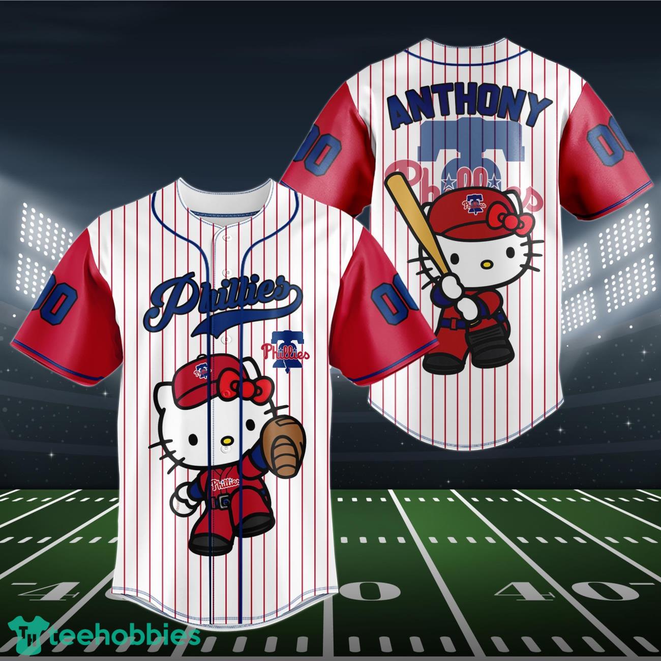 Philadelphia Phillies Baseball Jersey MLB Hello Kitty Custom Name & Number Product Photo 1