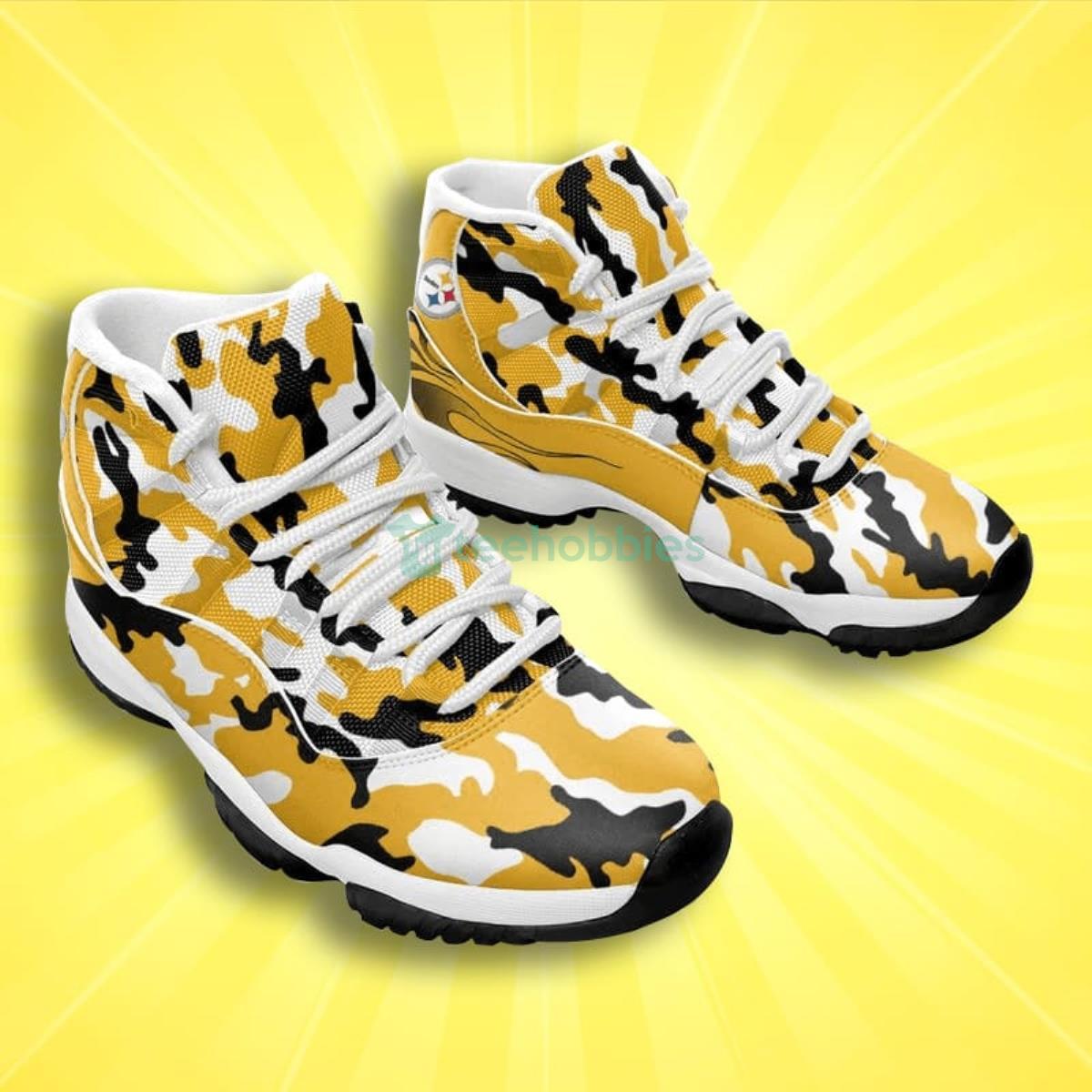 Pittsburgh Steelers Camo Pattern Air Jordan 11 Shoes For Men Women Product Photo 2