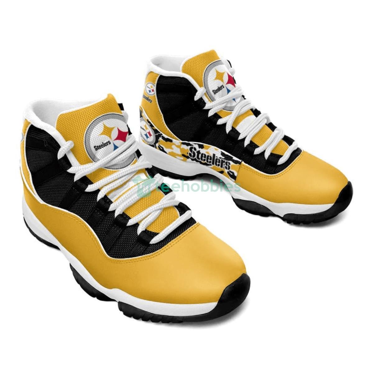 Pittsburgh Steelers Football Team Camo Pattern Air Jordan 11 Shoes Product Photo 2