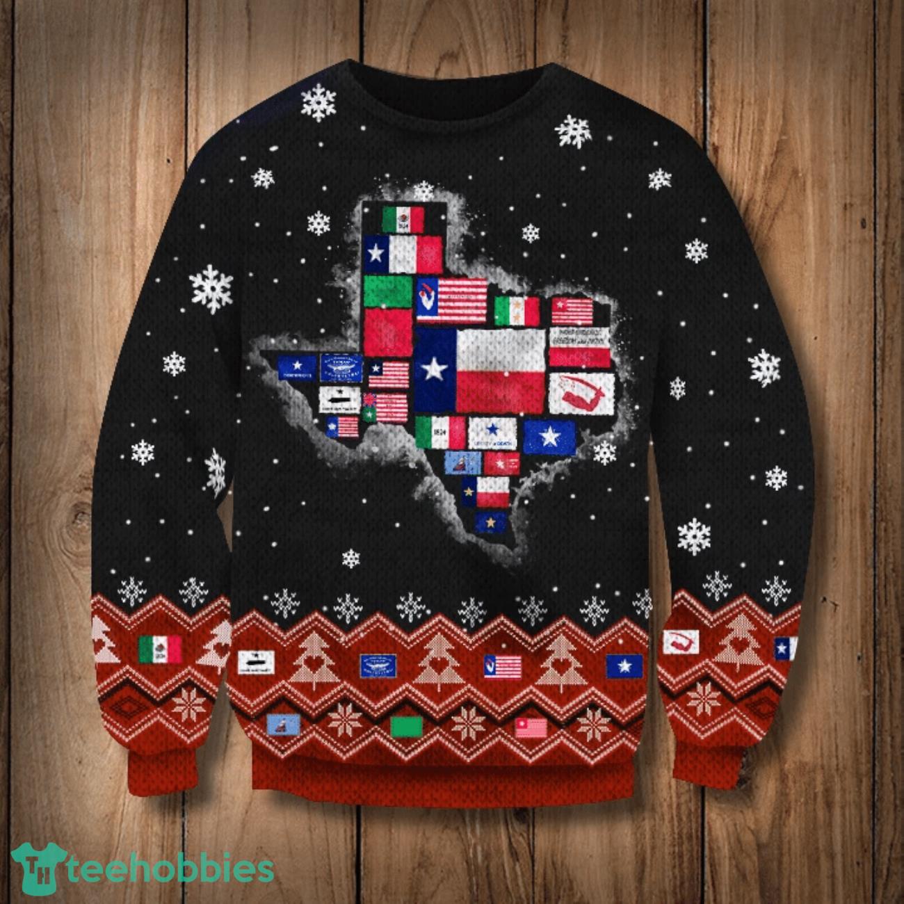Republic Of Texas Sweatshirt Texas State Map Ugly Christmas Sweatshirt For Texan Winter Gift Product Photo 1