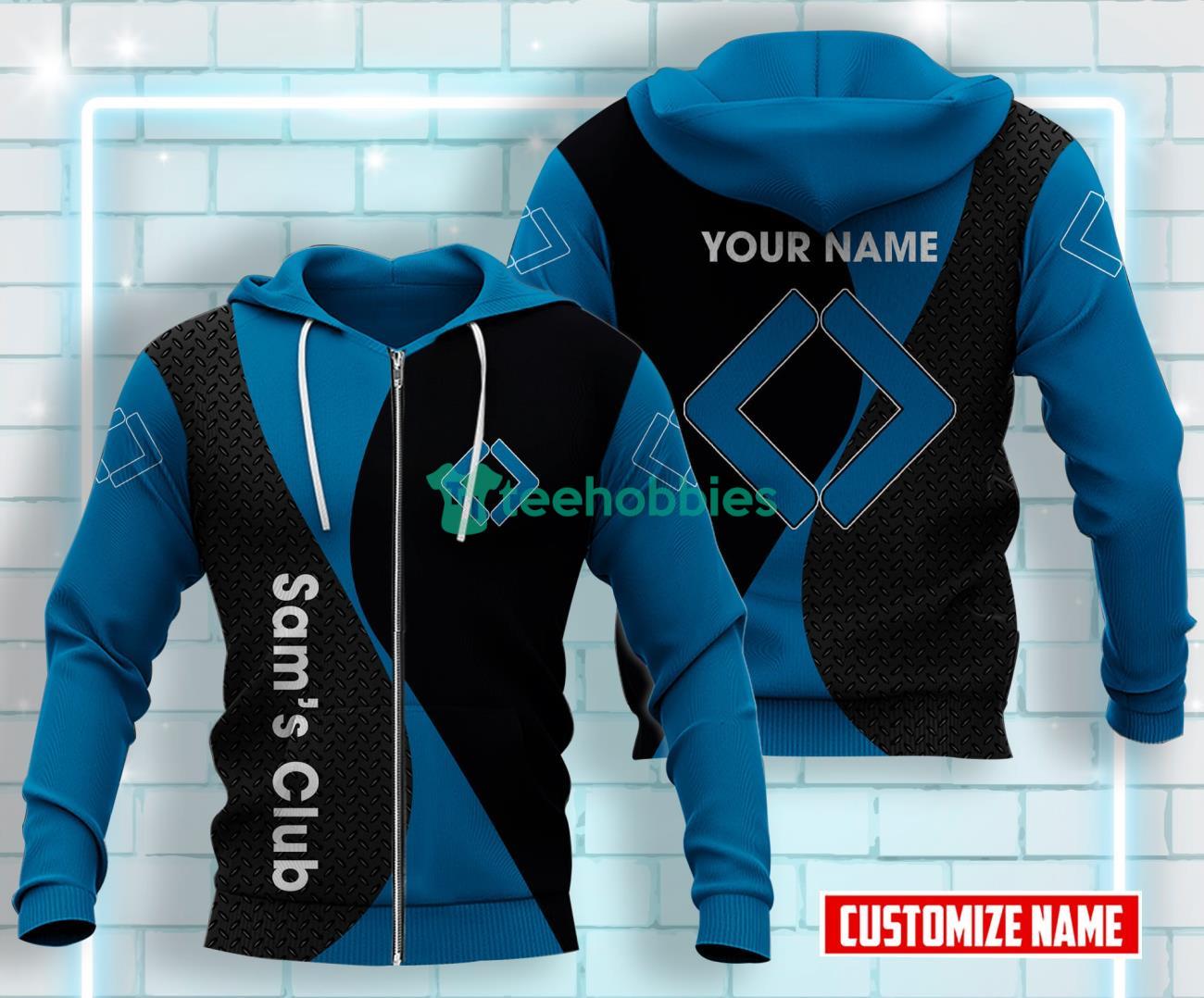 Sam’s Club All Over Printed 3D Custom Name Zip Hoodie For Men Women Product Photo 1