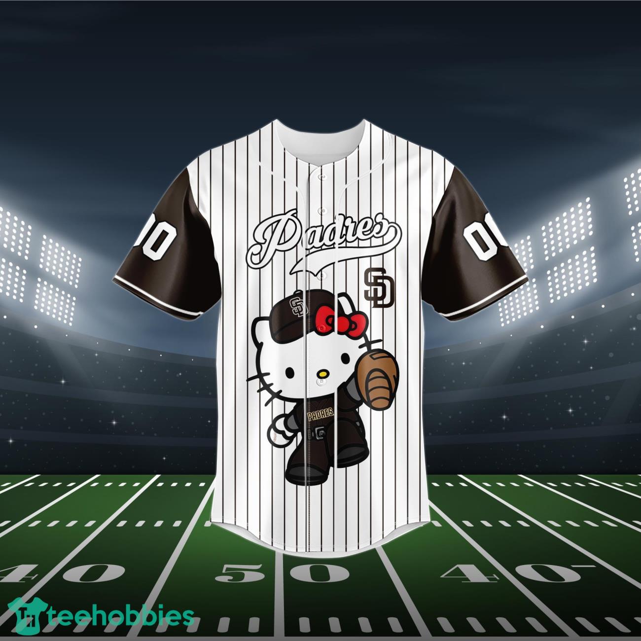 San Diego Padres Baseball Jersey MLB Hello Kitty Custom Name & Number Product Photo 2