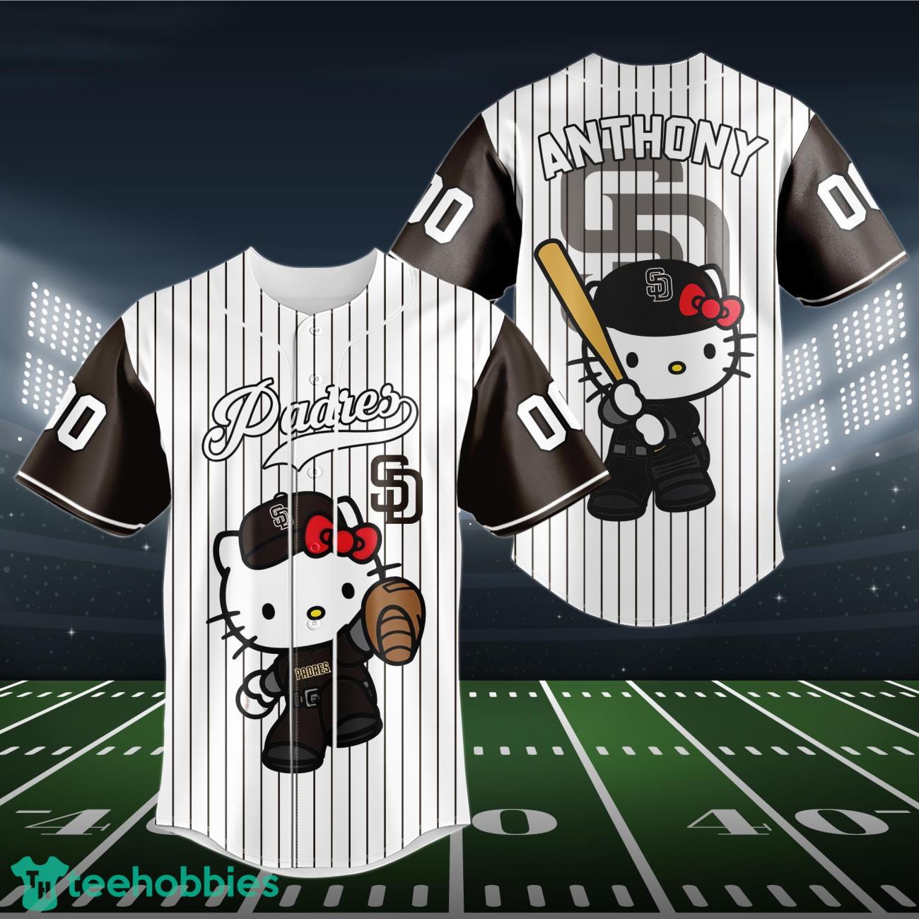 San Diego Padres Baseball Jersey MLB Hello Kitty Custom Name & Number Product Photo 1
