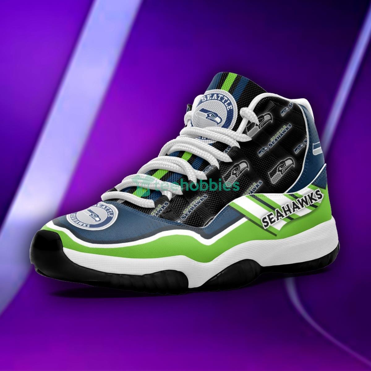 Seattle Seahawks Logo Unique Design Impressive Design Air Jordan 11 Shoes Product Photo 2