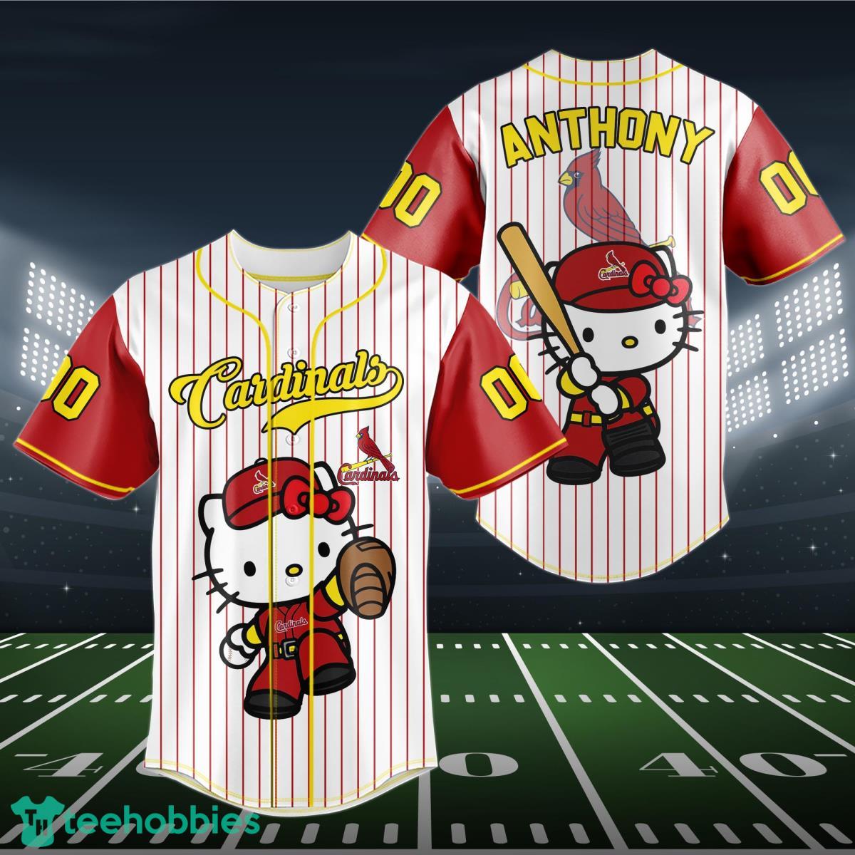 St Louis Cardinals Baseball Jersey MLB Hello Kitty Custom Name & Number Product Photo 1