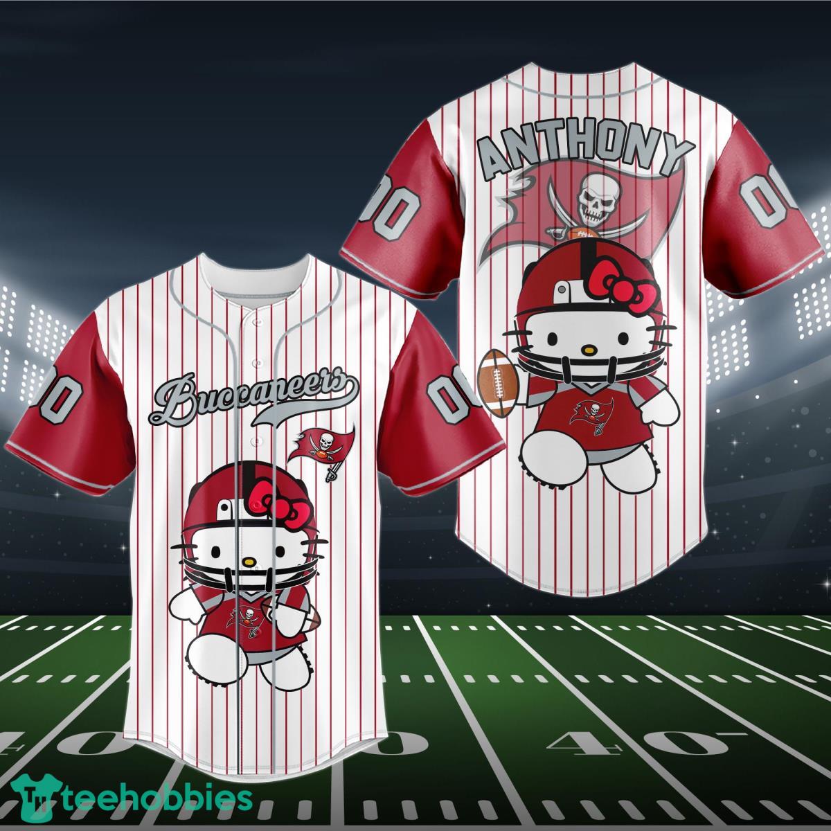 Tampa Bay Buccaneers Baseball Jersey NFL Hello Kitty Custom Name & Number Product Photo 1