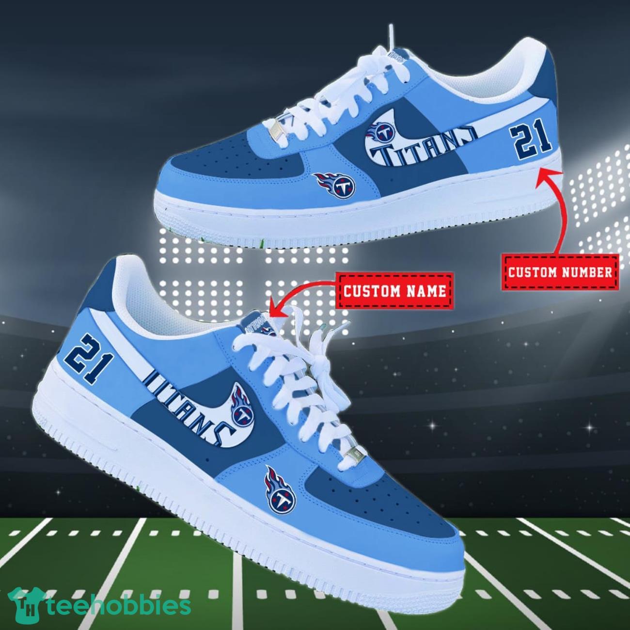 Tennessee Titans NFL Personalized Air Force Shoes Custom Name Product Photo 2