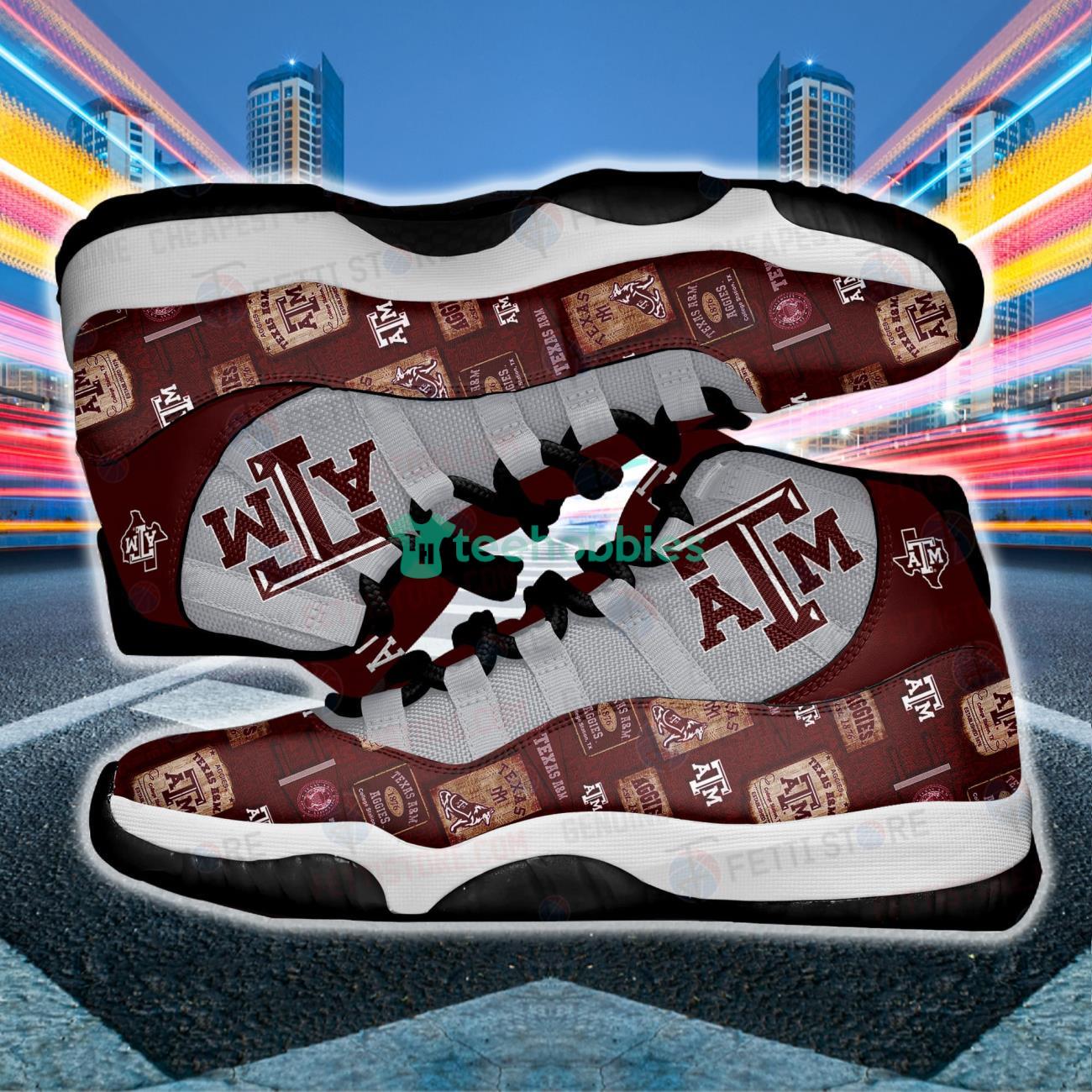 Texas A&M Aggies Logo Pattern Print Impressive Design Air Jordan 11 Shoes Product Photo 2