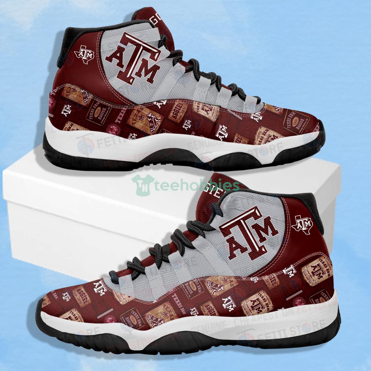 Texas A&M Aggies Logo Pattern Print Impressive Design Air Jordan 11 Shoes Product Photo 1