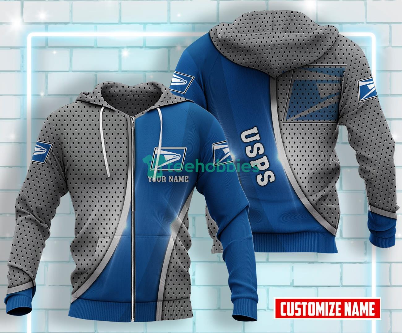 Usps All Over Printed 3D Custom Name Zip Hoodie Gift For Men Women Product Photo 1