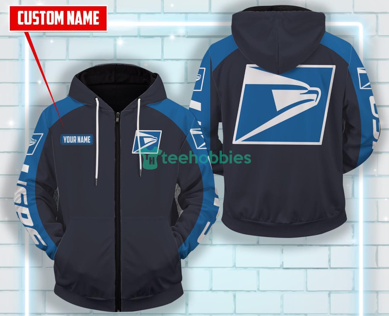 USPS All Over Printed 3D Custom Name Zip Hoodie Product Photo 1