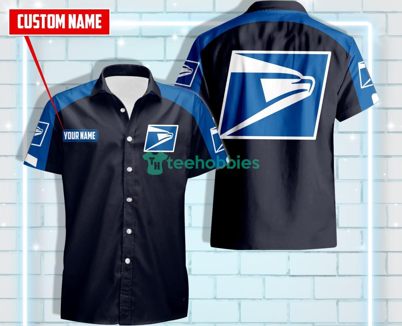 USPS Custom Name Hawaiian Shirt Product Photo 1