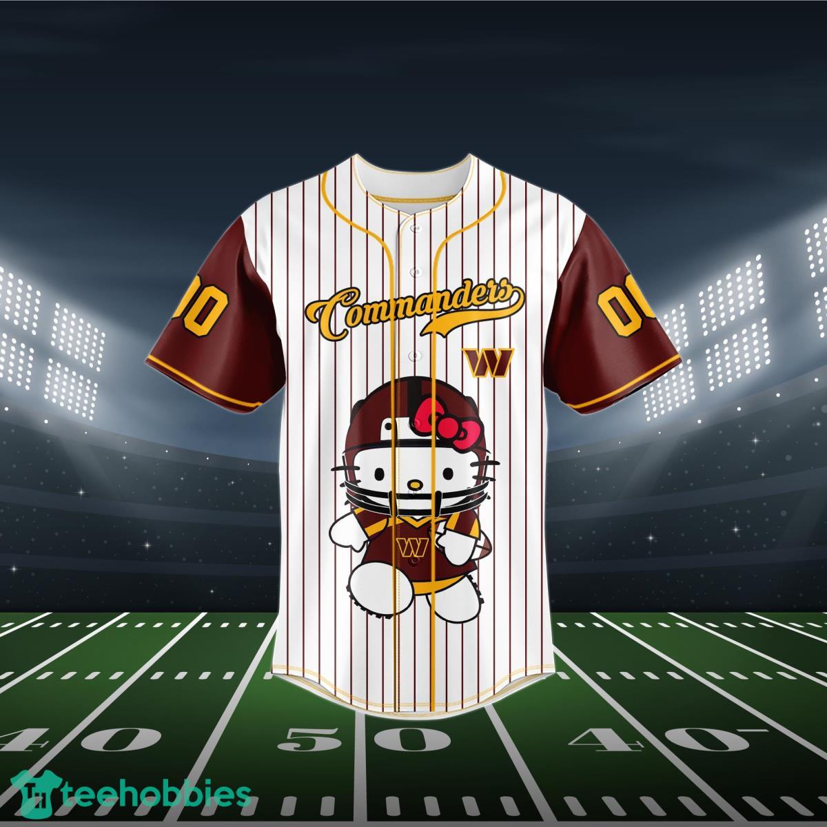 Washington Commanders Baseball Jersey NFL Hello Kitty Custom Name & Number Product Photo 2