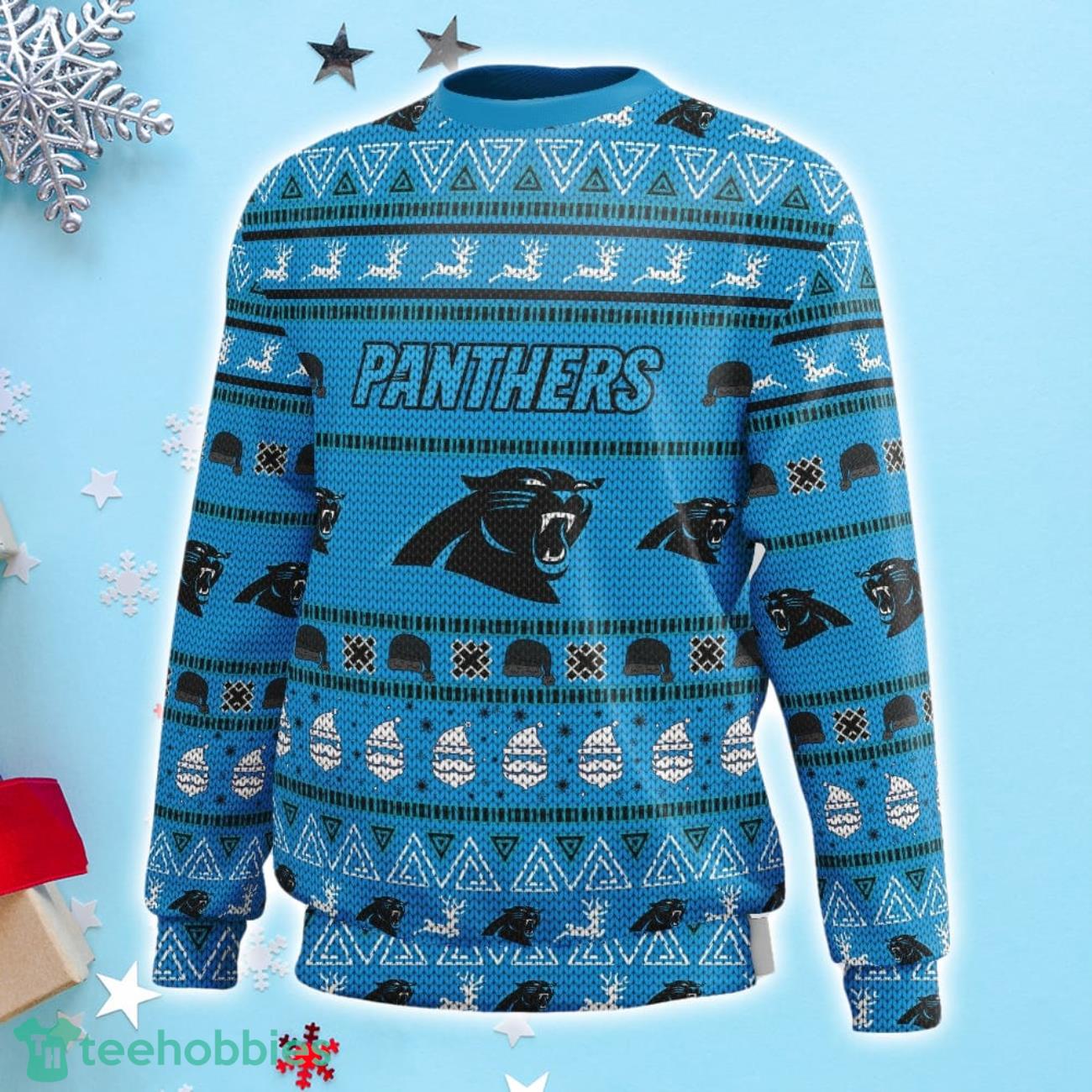 Carolina Panthers Printed Gradient Crew Neck Sweater - Mens Medium