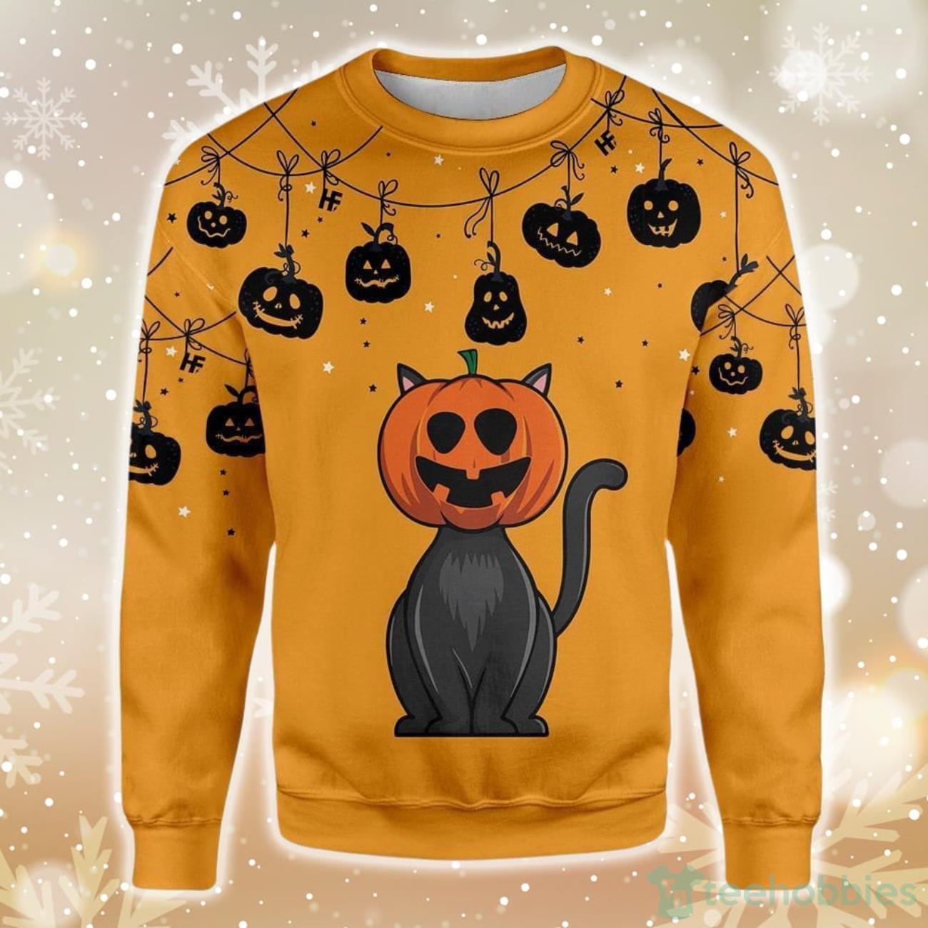 Cat Pumpkin Ugly Christmas Sweater - Cat Pumpkin EZ25 1010 All Over Print Sweatshirt_1