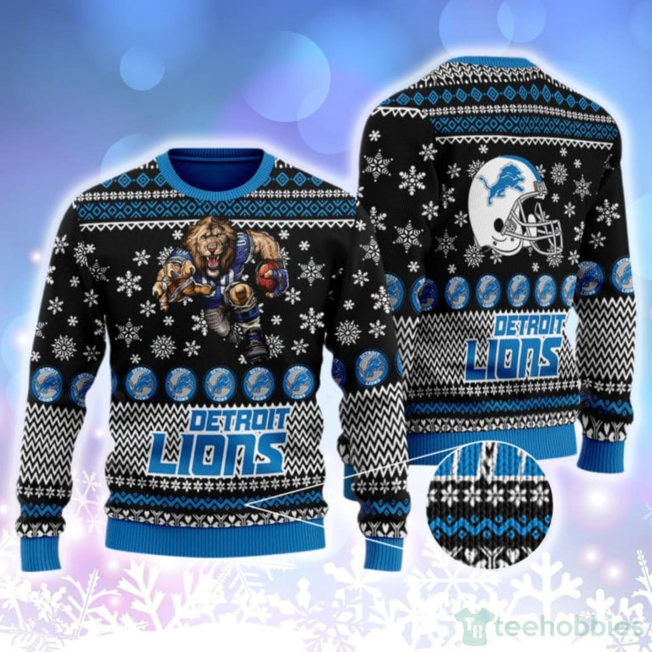 Detroit Lions Ugly Christmas Sweater Holiday Party Lions Fans - T