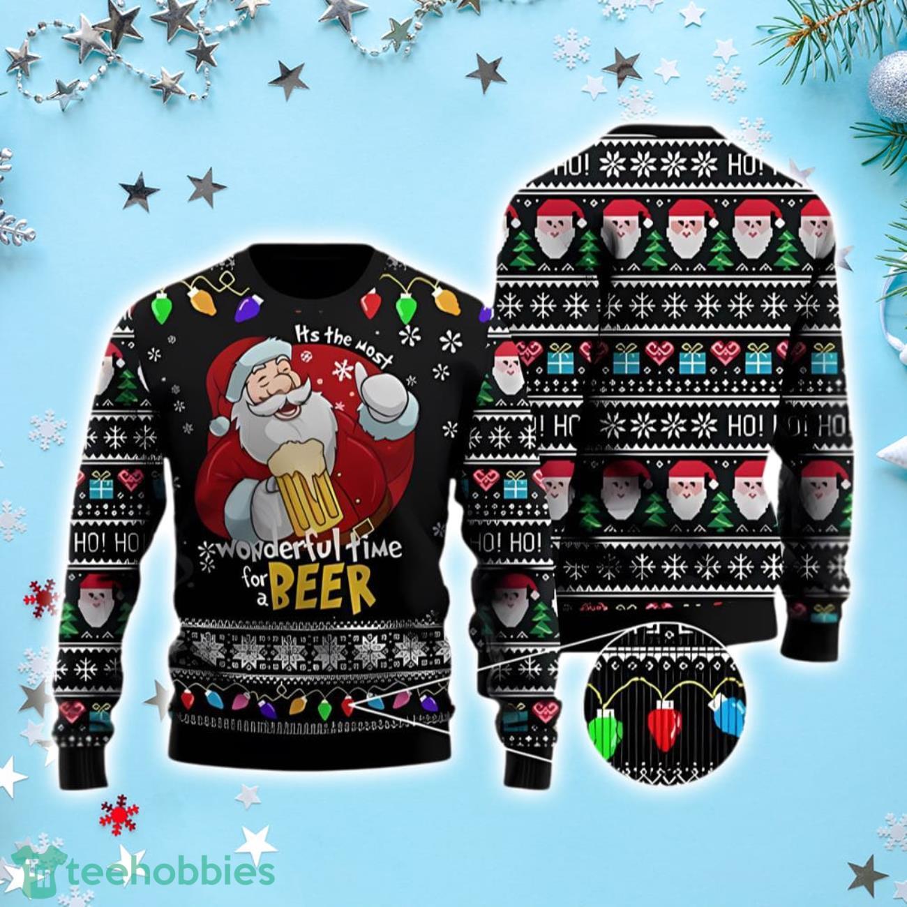 It Is The Most Wonderful Time For A Beer Ugly Christmas Sweater Product Photo 1