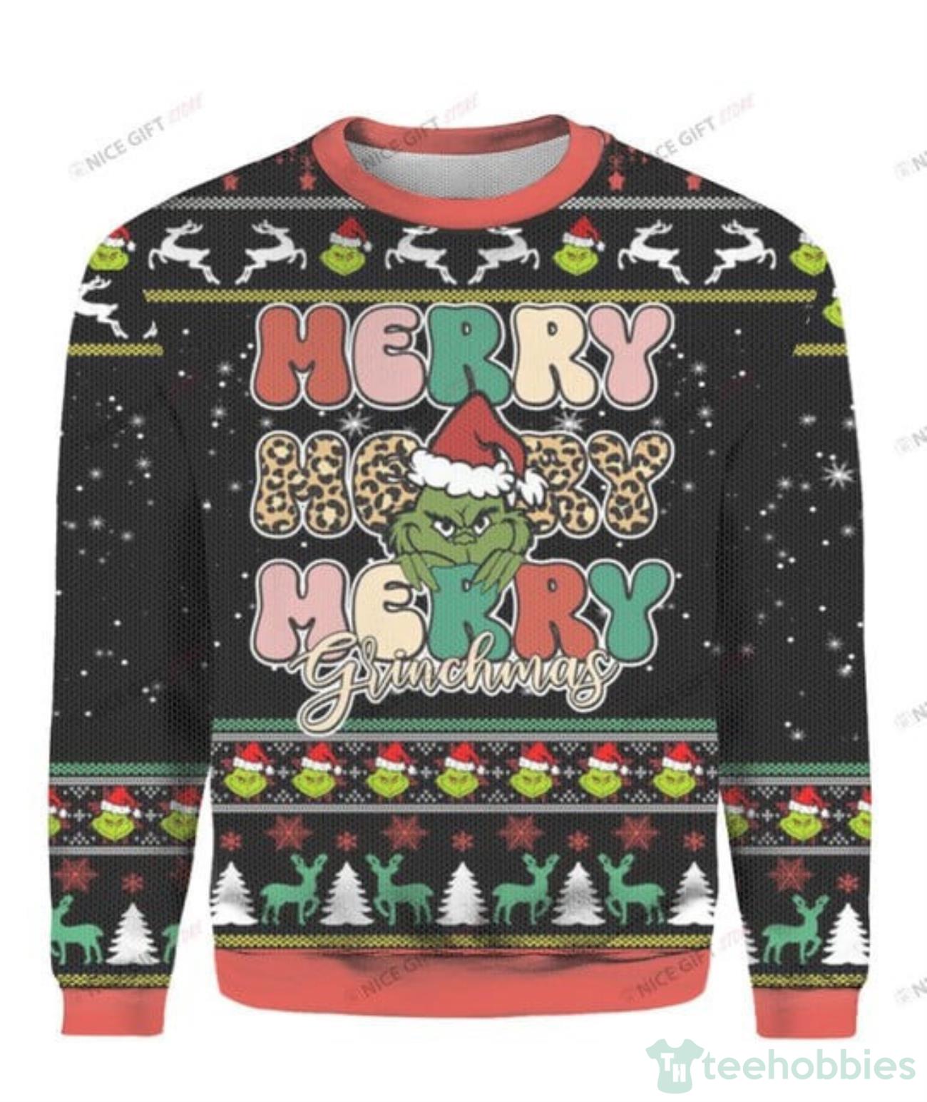 Merry Christmas 2023 Ugly Christmas Sweater American Grinch Cute