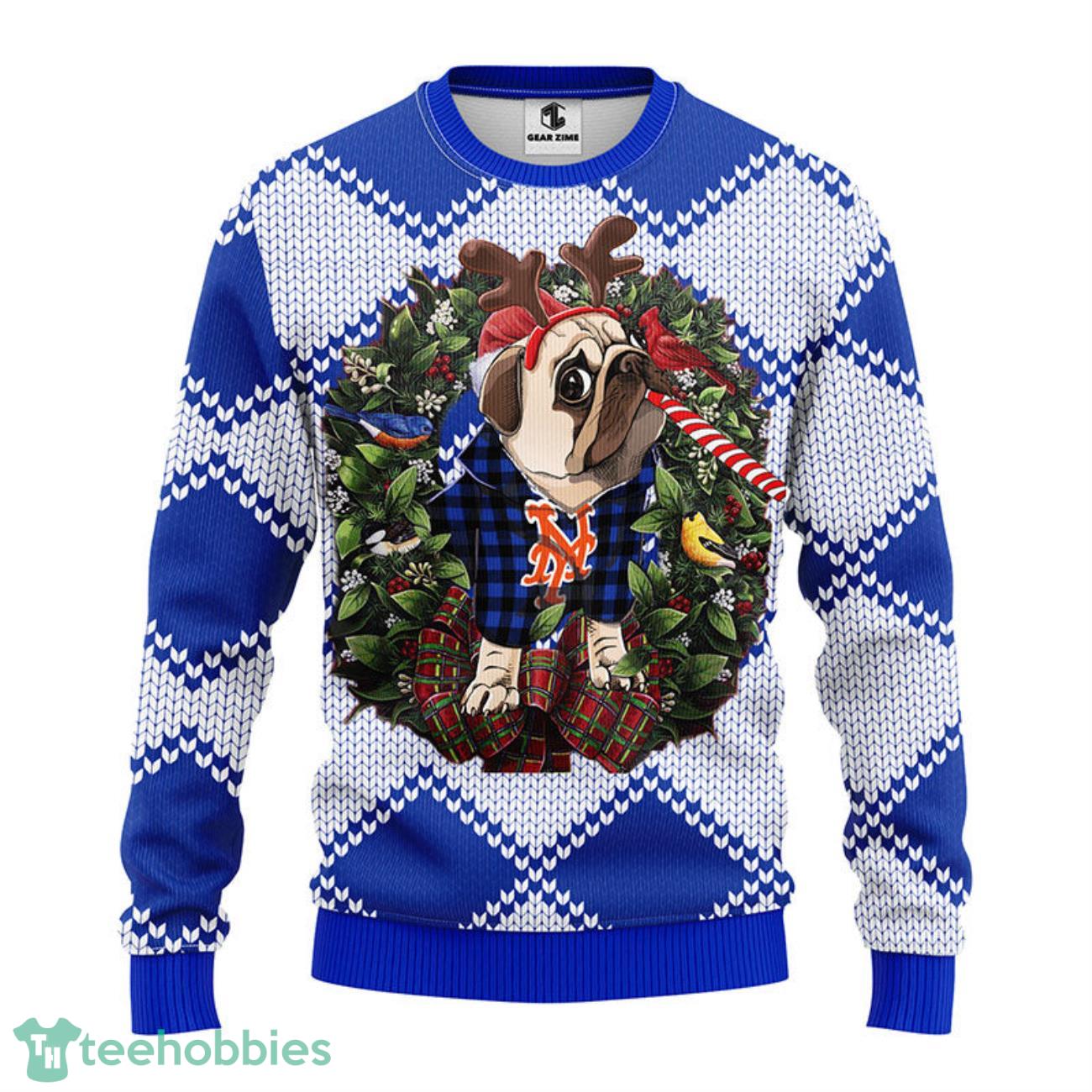 New York Mets Pub Dog Christmas Ugly Sweater