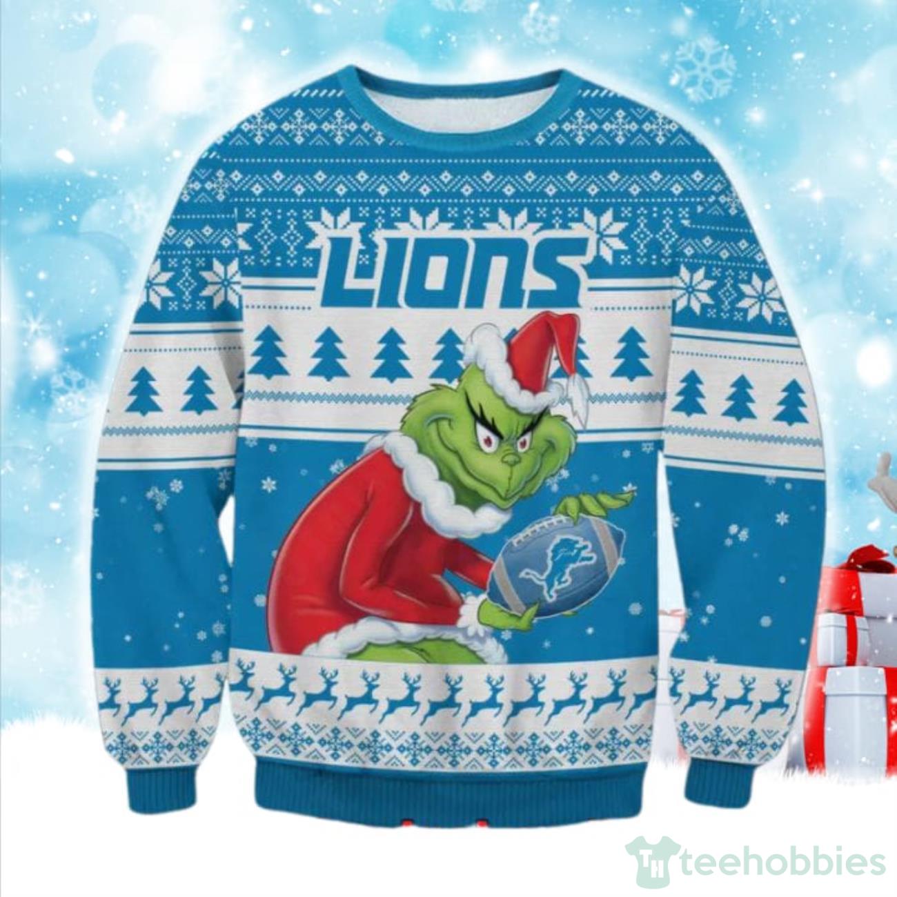 NFL Detroit Lions Grinch Christmas Ugly Sweater