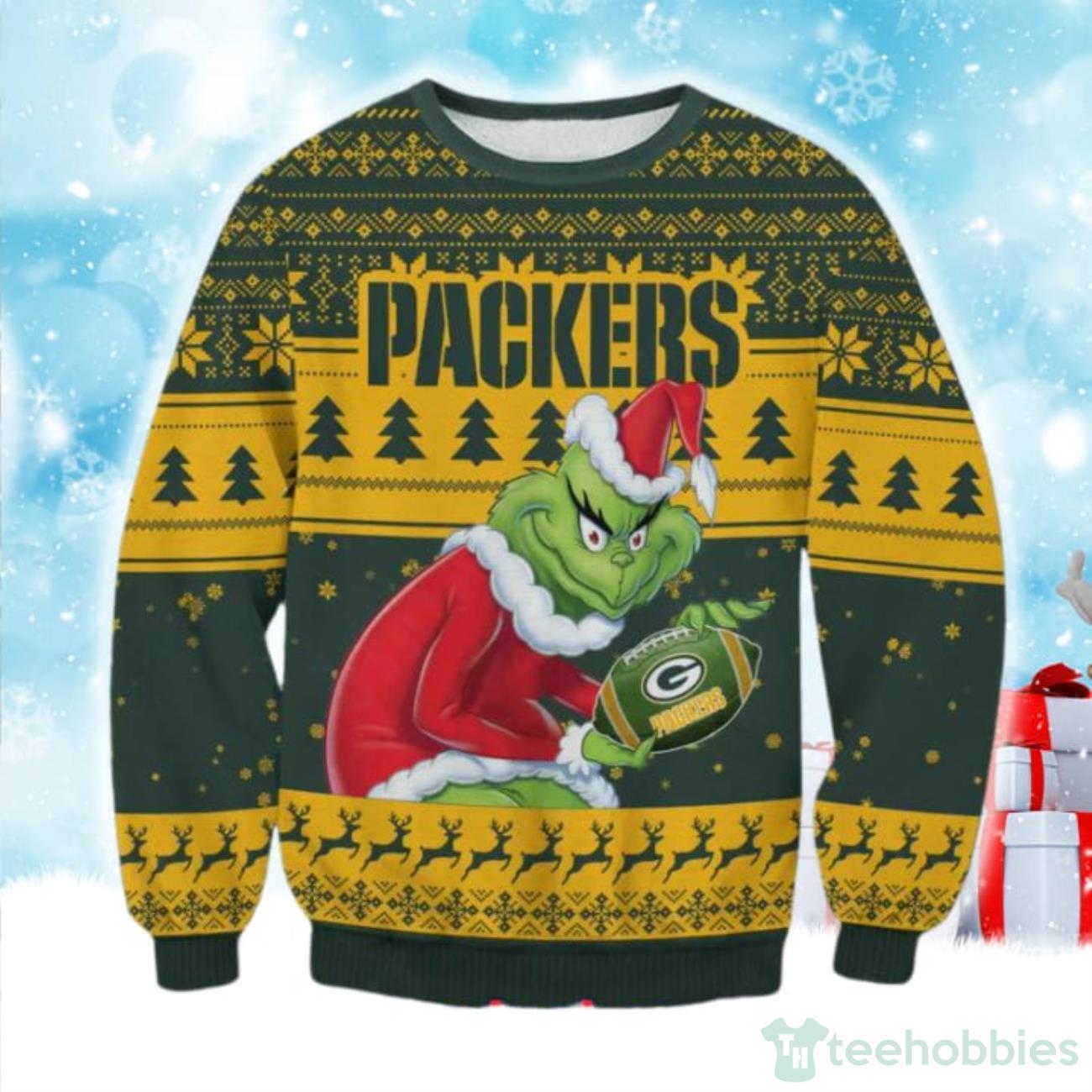 Green Bay Packers Christmas Cool Grinch Ugly Christmas Sweater