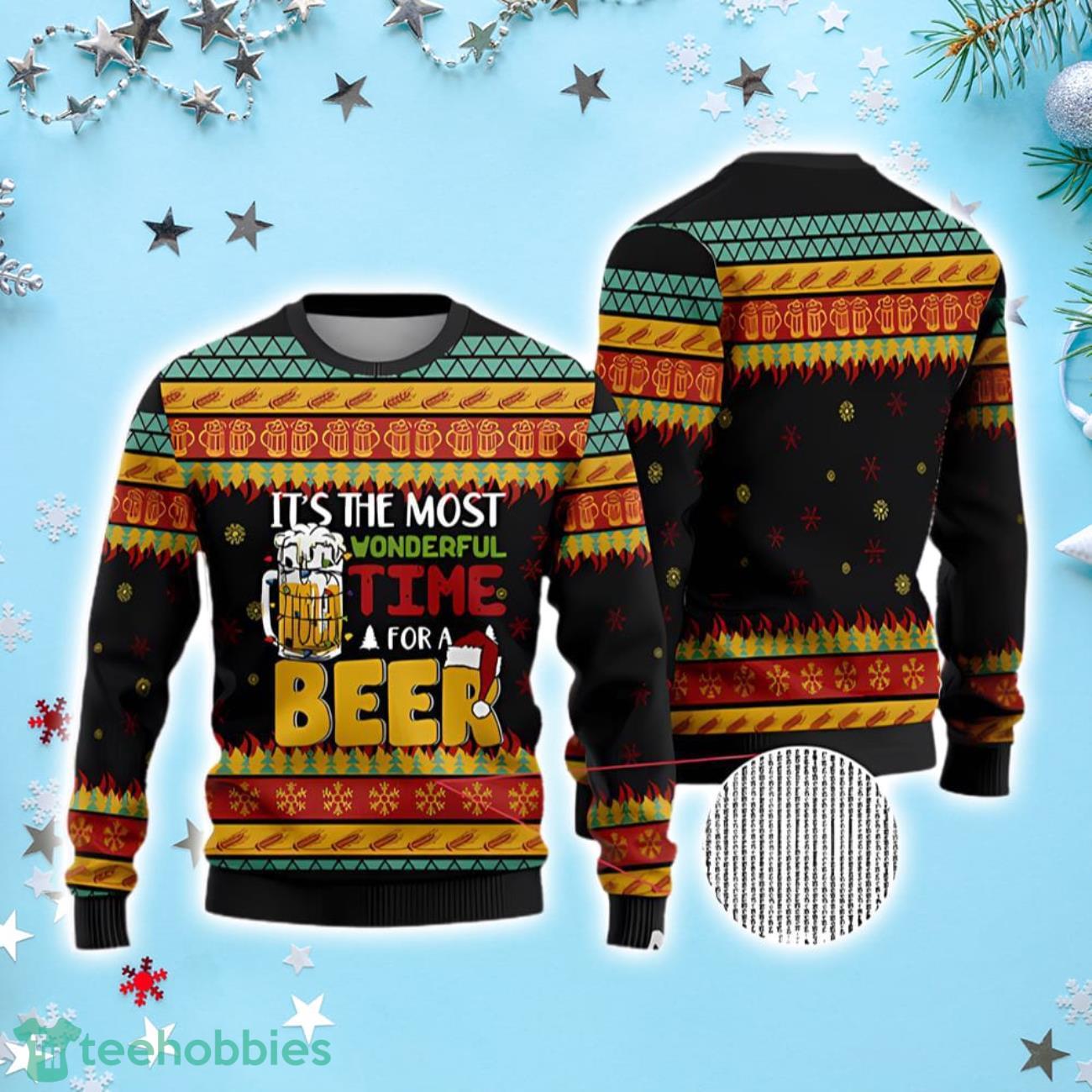 Ugly Christmas Sweater It’s The Most Wonderful Time For A Beer Product Photo 1
